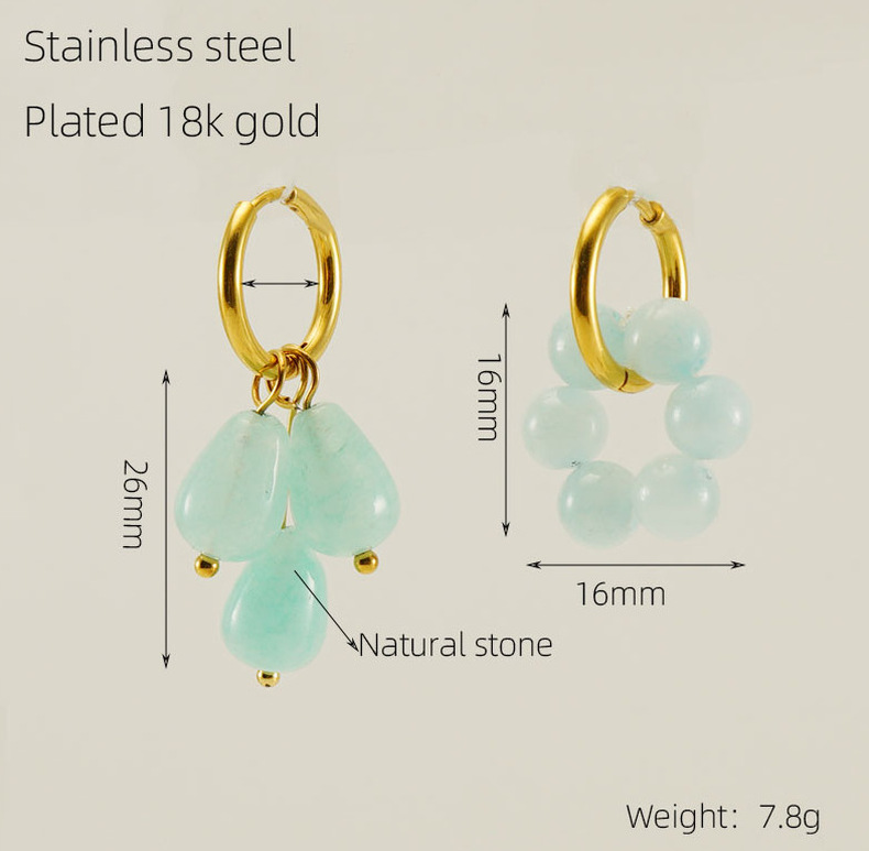 Holiday, Daily Occasion Stainless Steel Material 1 Pair Simple Style Star Water Droplets Plating Stainless Steel Gold Plated Drop Earrings