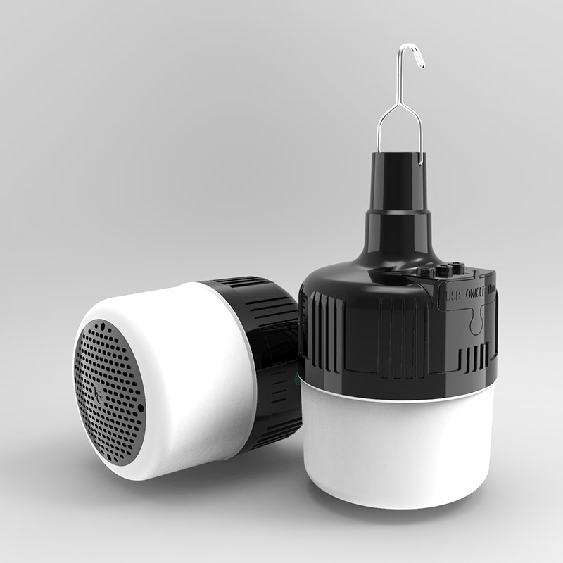 Bombilla LED de carga Bluetooth audio bombilla luz móvil puesto mercado nocturno luz de emergencia Luz de camping al aire libre