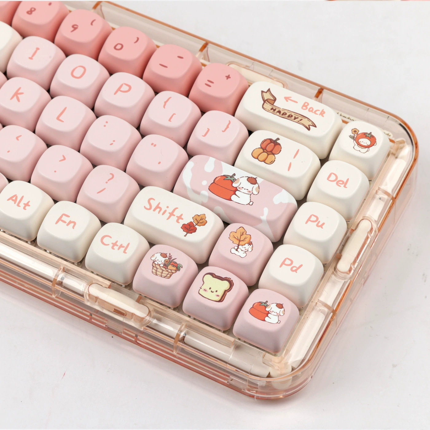 Fuchsia cartoon mechanical keyboard, autumn, full set