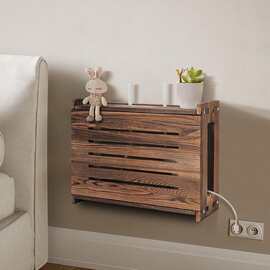 木质无线路由器收纳盒电视柜电源板电缆整理盒家用实木收纳架