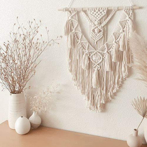 B&B Background Wall Decoration Bohemian Wall Hand-woven Tapestry Nordic Fringe Wall Hanging Amazon