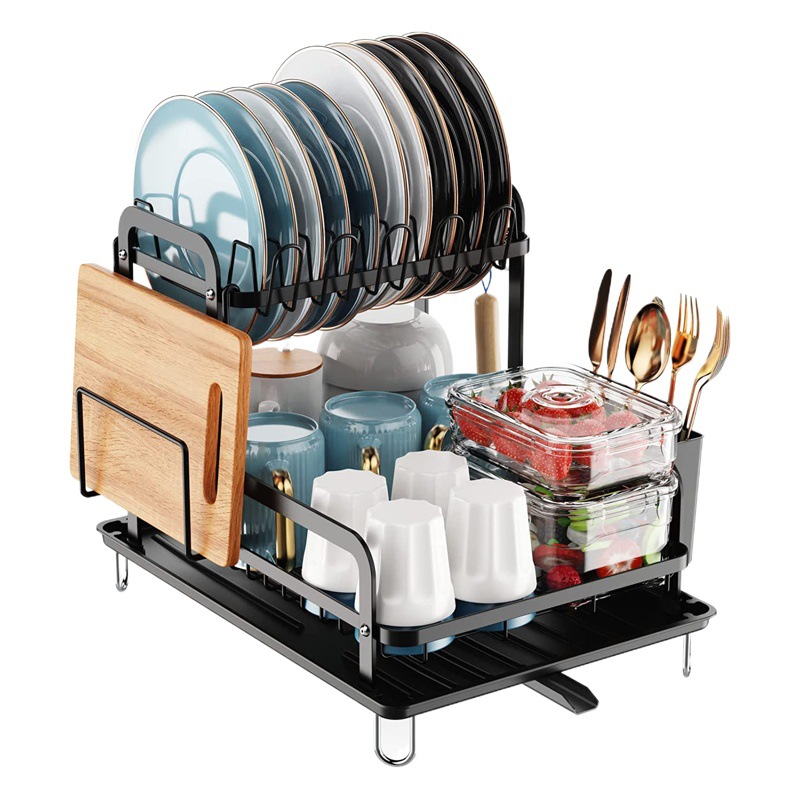 2203 cocina en casa estante de drenaje de doble capa estante de tabla de cortar multifuncional nueva bandeja de agua desmontable moderno simple tazón y plato