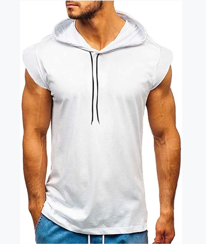 2021 nuevo AliExpress Amazon eBay hombres sin mangas Fitness deportes cordón con capucha chaleco Top hombres