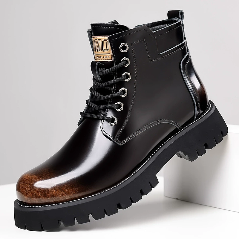 Boots (Martens Lsyd22) men's winter high ankle leather boots, plush‑lined option, sizes 38–44