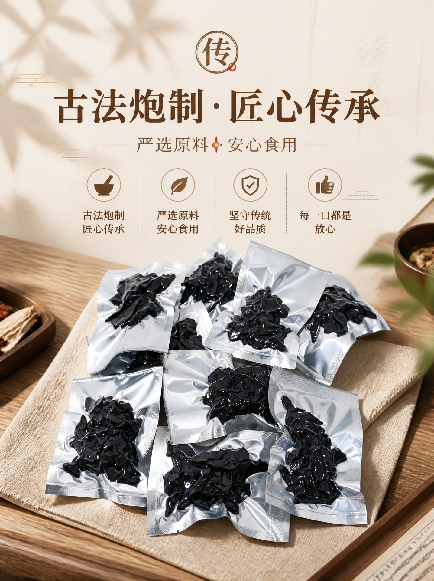 Huang Jing Tea Natural Polygonatum Loose Herbal Tea Nine Times Steamed and Sun Dried 500g specifications