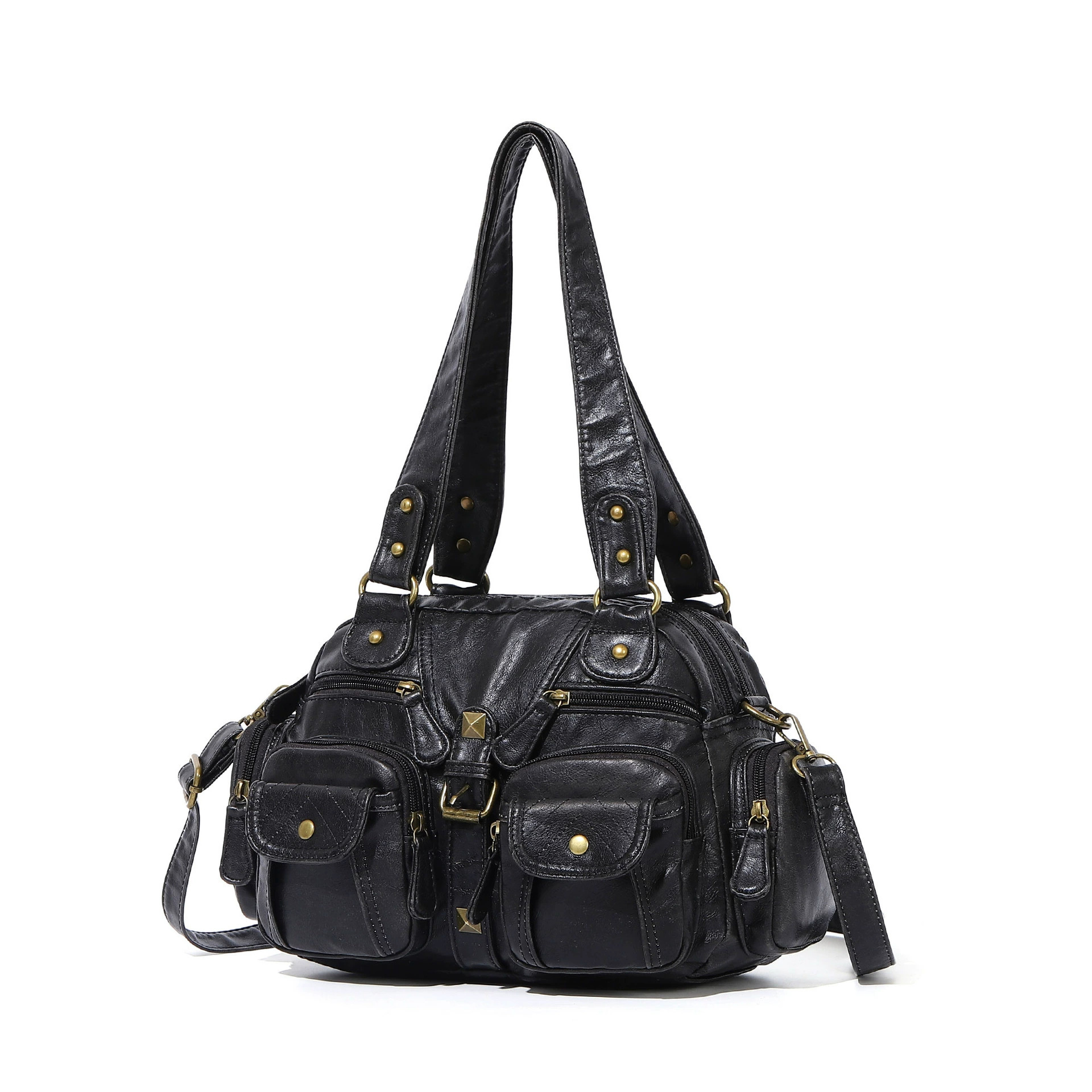 Nuevo bolso europeo y americano lavado con agua Y2k para mujeres simple viaje versátil bolso de hombro de cuero suave bolso de mochila