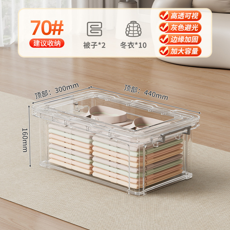 透明な収納ボックス家庭用プラスチック収納ボックスワードローブ衣類大容量おもちゃスナック整理収納ボックス|undefined