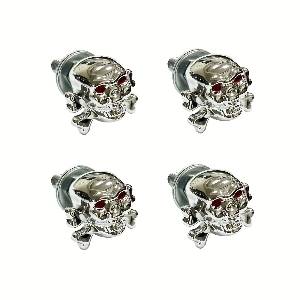 Nieuwe schroeven in doodskopvorm, M6-schroefdraad, universeel voor alle automodellen, kentekenplaathouder, grensoverschrijdend._voghion.com