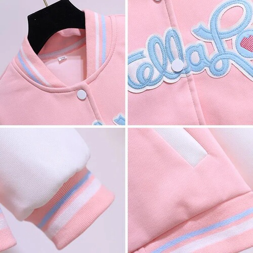 Women's Baseball Jacket Autumn Version New Korean Style Fashion Children's Spring and Autumn Jacket Outerwear Stardust Sports Top