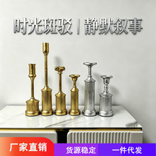 复古做旧罗马柱烛台欧式客厅玄关桌面软装样板间拍照道具厂家批发