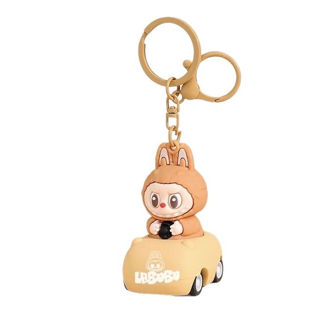 クリエイティブ Labubu 車のキーホルダー漫画 Labubu 立体かわいいバッグペンダントギフト|undefined