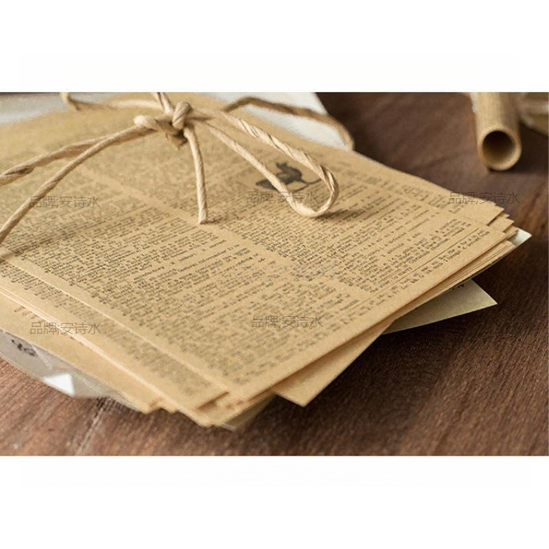 Yellowed Nostalgic Ornaments Decorative Wall Stickers English Old English Books Photo Props Old Newspapers Retro Paper Others
