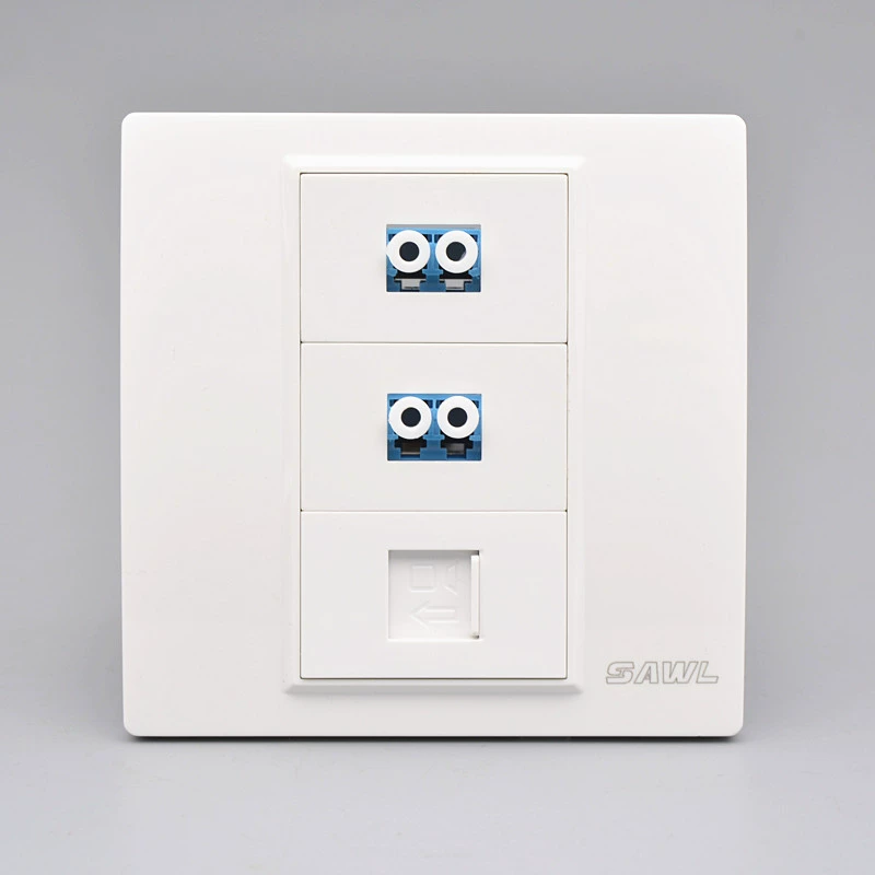 Двойная панель 86 сети стекловолокна LC Тип 6 гигабит 7 Тип настенная розетка припоя LC кабеля сети 8 гигабит оптически