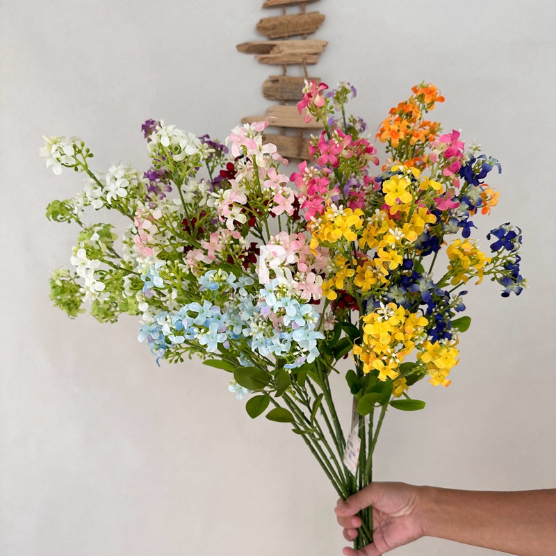 Qianli Fragrance Artificial Flower Osmanthus Fake Flower Wedding Flower Line Flower Home Decoration Decoration Decoration Wedding Room Party Flower Material