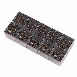 1套10个 图片色 塑料 12V 80A 5脚 汽车继电器带灯 汽车透明电路