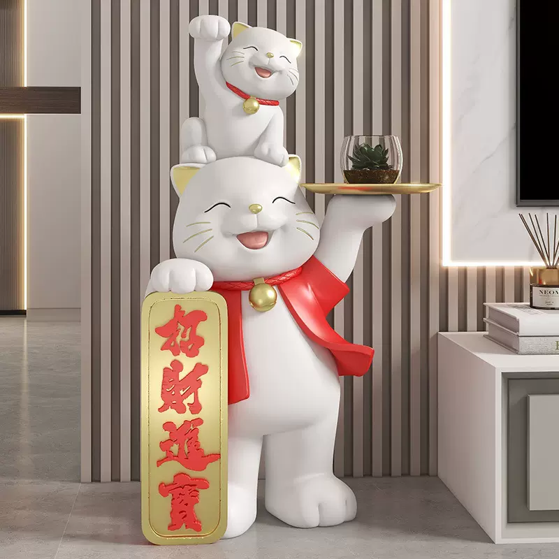 招财猫开业礼物客厅大型落地摆件入户高档工艺品软装饰品乔迁新居