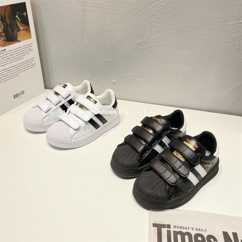 Children's Sports Shoes 2026 Spring and Autumn New Style Genuine Leather Girls' White Shoes Shell-Toe Casual Boys' Sneakers Baby Shoes