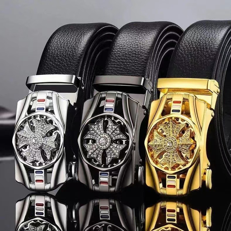 Nuevo hombre para correr cinturón de cuero pu cinturón de vaqueros de abrazadera automática tendencia de transferencia de cinturón de jóvenes y medianos cinturón