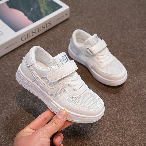 童鞋儿童板鞋春夏季新款休闲小白鞋学生透气网面软底白色男女童鞋
