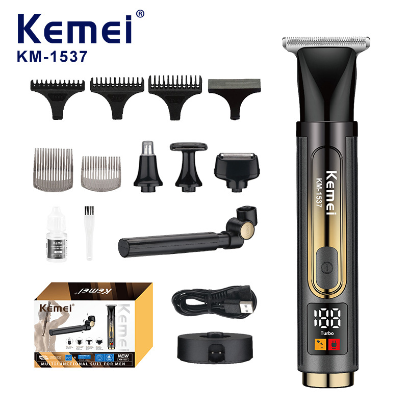 Komei corte de pelo KM - 1537 multifunción cuatro en uno tijeras de tallado telescópicas impermeables tijeras de afeitado eléctricas