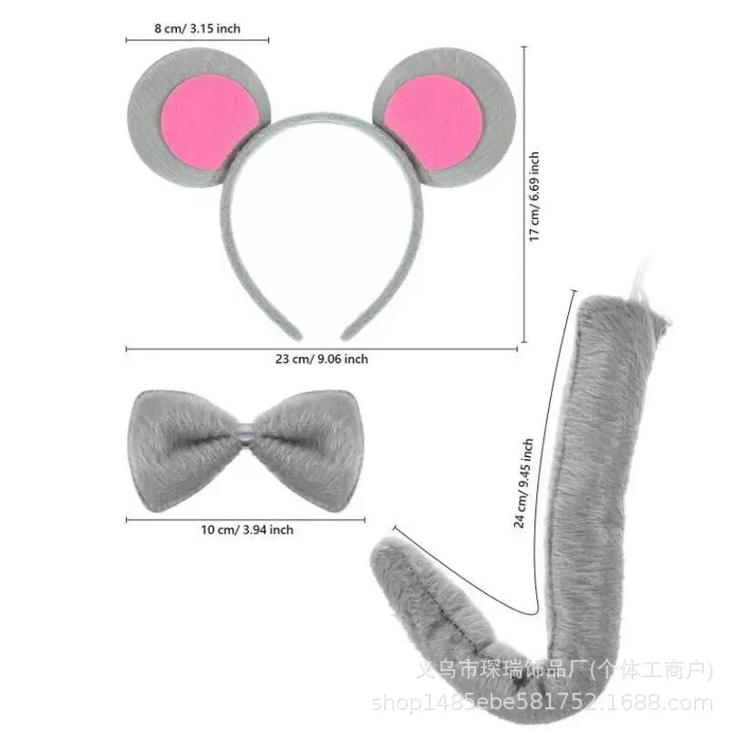 动物三件套发箍儿童表演卡通老鼠青蛙头箍兔子米奇生日头萌趣造型