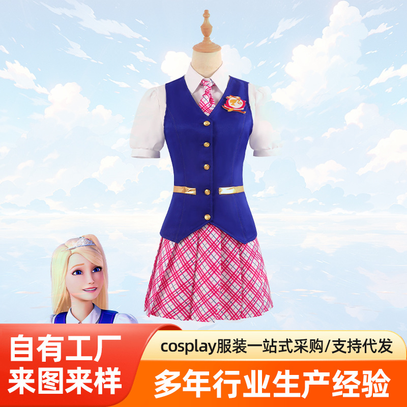 2024 Barbie cos Clothing Princess Barbie College Uniform dress suit cospaly Clothing
