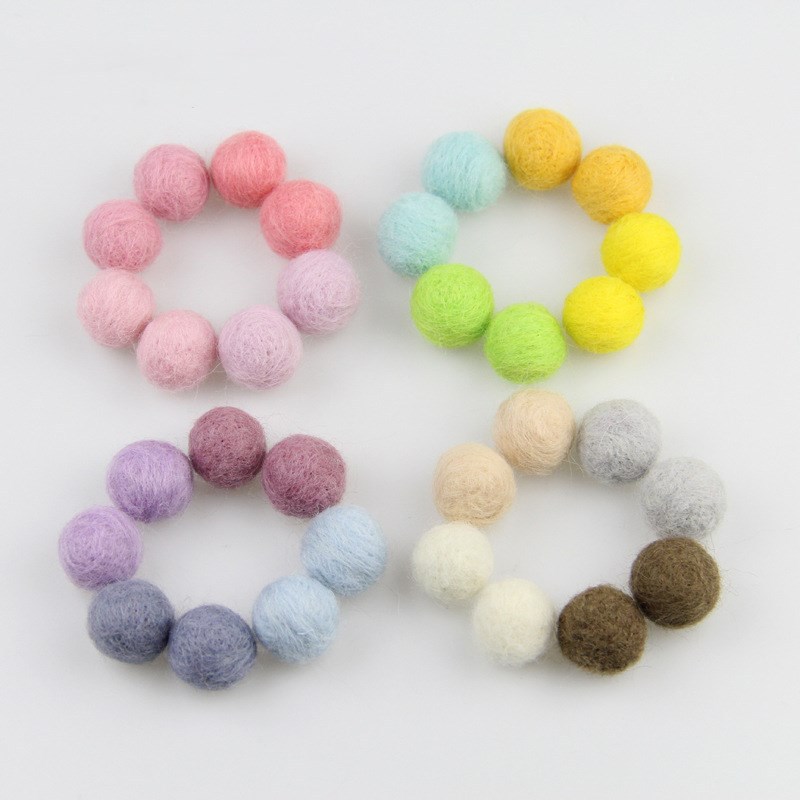 3CM羊毛毡球花环 圣诞花环装饰品 彩色羊毛毡球串 圣诞树装饰品