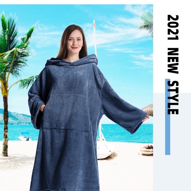 (2개) 대외 무역 공장 도매 웨딩 산호 벨벳 목욕 타올 케이프 후드 목욕 타올 따뜻하고 흡수성 속건성 가정 여행