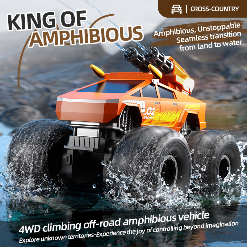 jjrc cross-border q213 amphibious four-wheel waterproof remote control rotating stunt car big foot climbing off-road vehicle toy