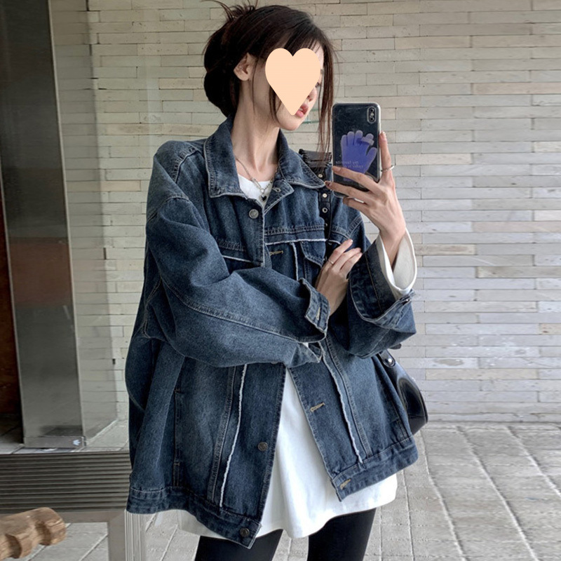 港风复古牛仔外套女春秋2025新款韩版宽松oversize休闲夹克上衣潮