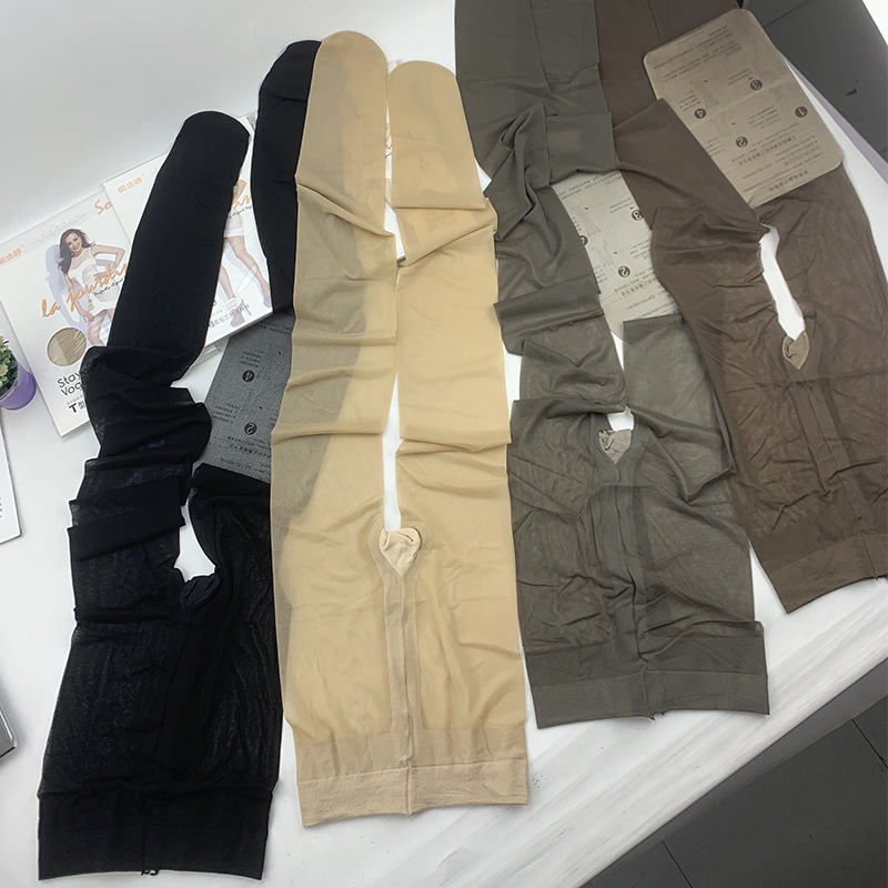 20D Thin T-Crotch Stockings, Feminine Seamless Anti-Snatch Pantyhose, Flesh-Colored Invisible Brown Gray Pantyhose
