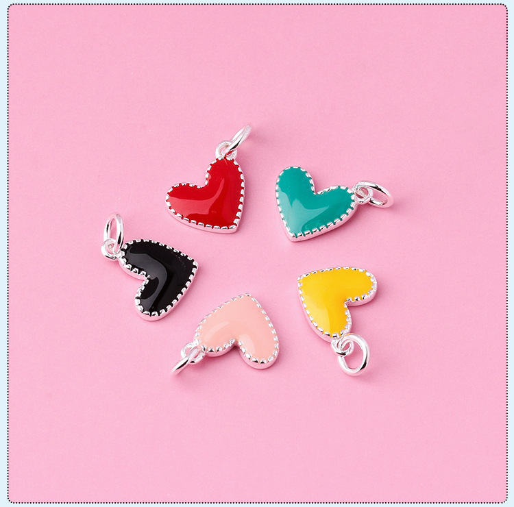 1g Weight Pendant Jewelry Making Type 7.5*8.5mm Jewelry Making Size DIY Jewelry Accessories Classification 1 Piece Quantity 1 Piece 7.5*8.5mm 925 Sterling Silver Heart Shape Pendant