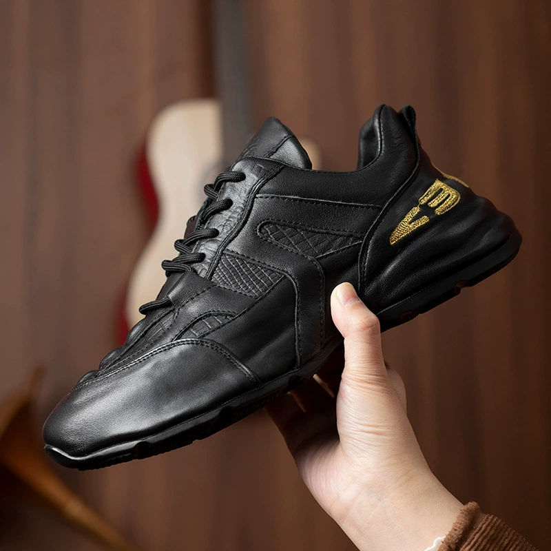 Мужская обувь 2023 Весна Новая модная обувь Европейская станция Кожаные туфли Torre Универсальные повседневные кроссовки на толстой подошве Мужская оптовая продажа