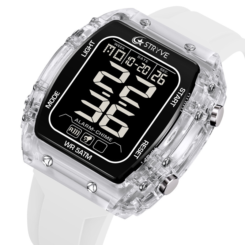 STRYVE 8031 moda hombre reloj deportivo digital nocturna electrónica reloj de pulsera impermeable al aire libre reloj de estudiantes