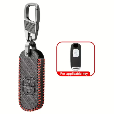 Suitable for Mazda Axela Key Cover, Cx5, Ruiyi, Xingcheng, Cx4, Atenza, Mazda 6/3/17 Car Key Case (Static Rod/Key Bag) - two-keys