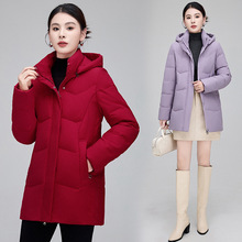 冬季羽绒服女士新款大码简约白鸭绒休闲简约宽松时尚加厚女装外套