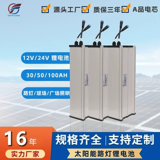 12V24V太阳能路灯锂电池厂家定制街道道路照明磷酸铁锂储能电池