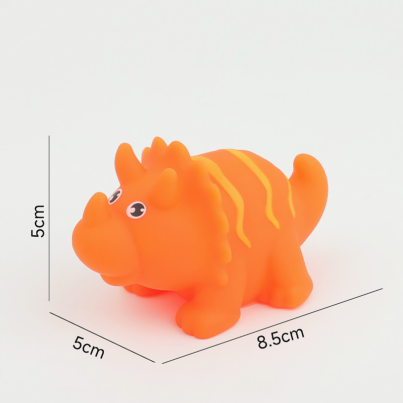 Juegos de agua de venta cruzada de dibujos animados pequeños dinosaurios set animal lindo pellizco pellizco llamó adornos juguetes de baño de pellizco pellizco