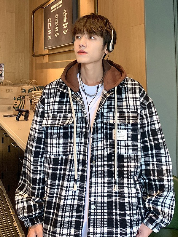 Abrigo rufián guapo retro pequeña fragancia moda masculina tendencia 2024 otoño e invierno nuevo estilo suelto todo-fósforo casual