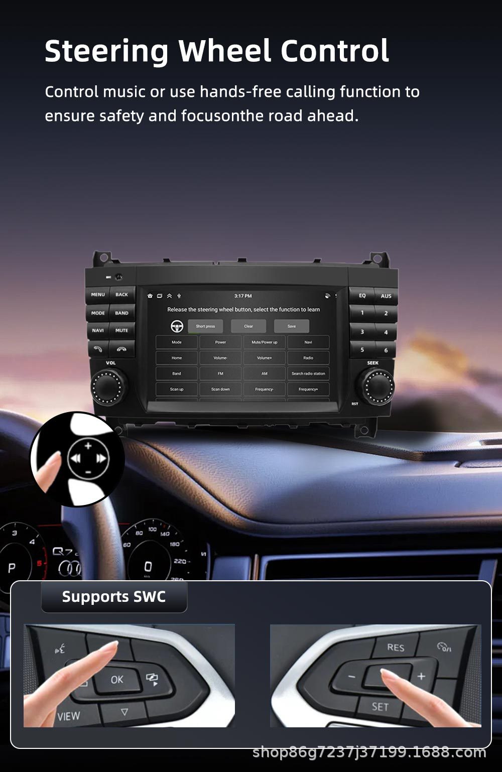 Suitable for Mercedes-Benz Clc W203 Amg 7inch Android Gps Car Navigation Mp5 Player Navigation Car Central Control Unit