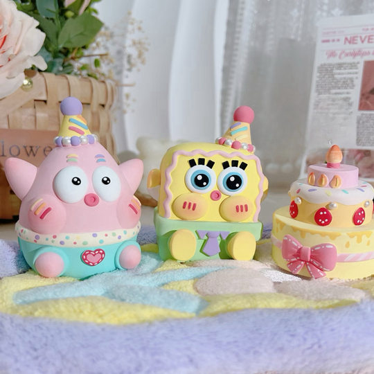 Cake Spongebob Paibig Star Birthday Plaster Doll New DIY Colored White Embryo Cyber Red Explosion Toy