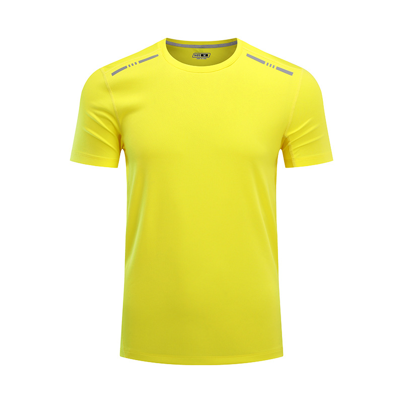 Ag de alta gama antibacteriano desodorante sudor absorción cuello redondo camiseta de publicidad deportiva reflectante de manga corta camiseta de secado rápido camiseta personalizada