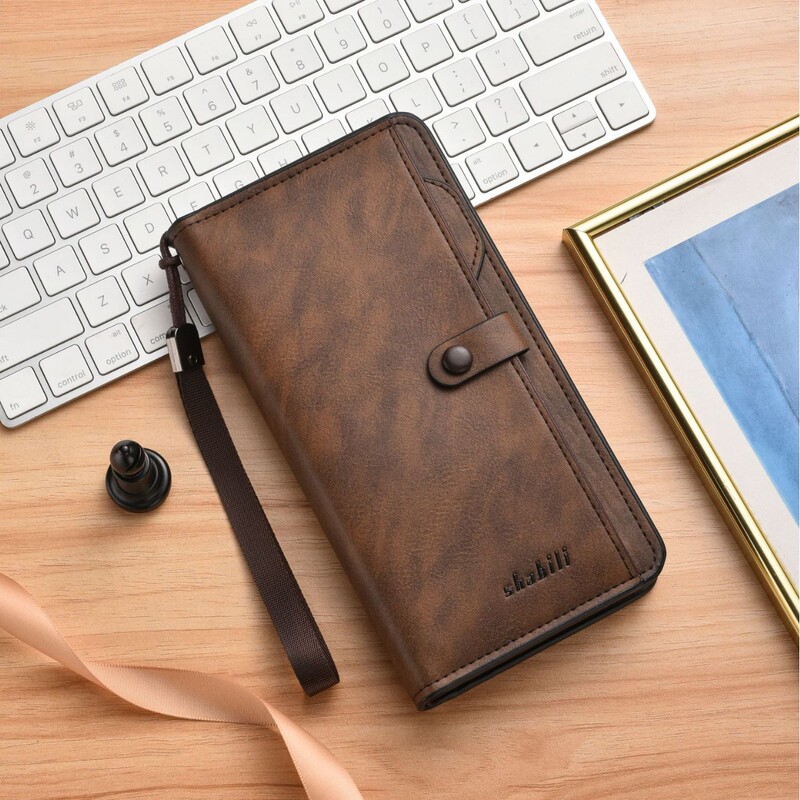 2026 Men's New Zipper Wallet Korean Style Retro Multifunctional Long Wallet with Multiple Card Slots and Clasp Card Holder Wholesale 2026 Men's New Zipper Wallet Korean Style Retro Multifunctional Long Wallet with Multiple Card Slots and Clasp Card Holder Wholesale