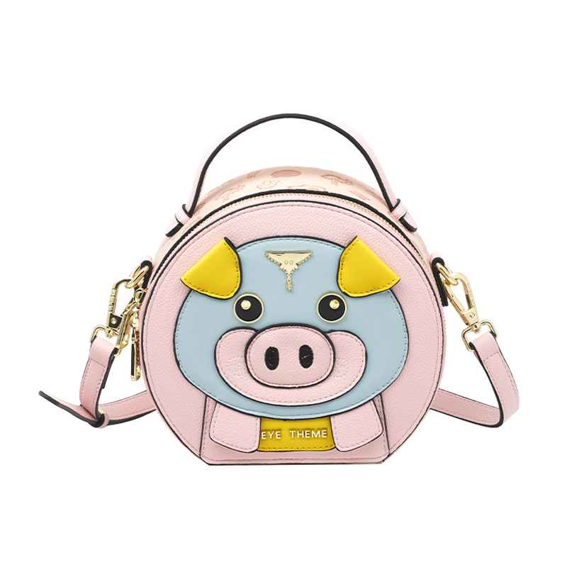 Piggy rosa animación encantadora bolsa de diseño de diseño animado de moda mini 2809 #