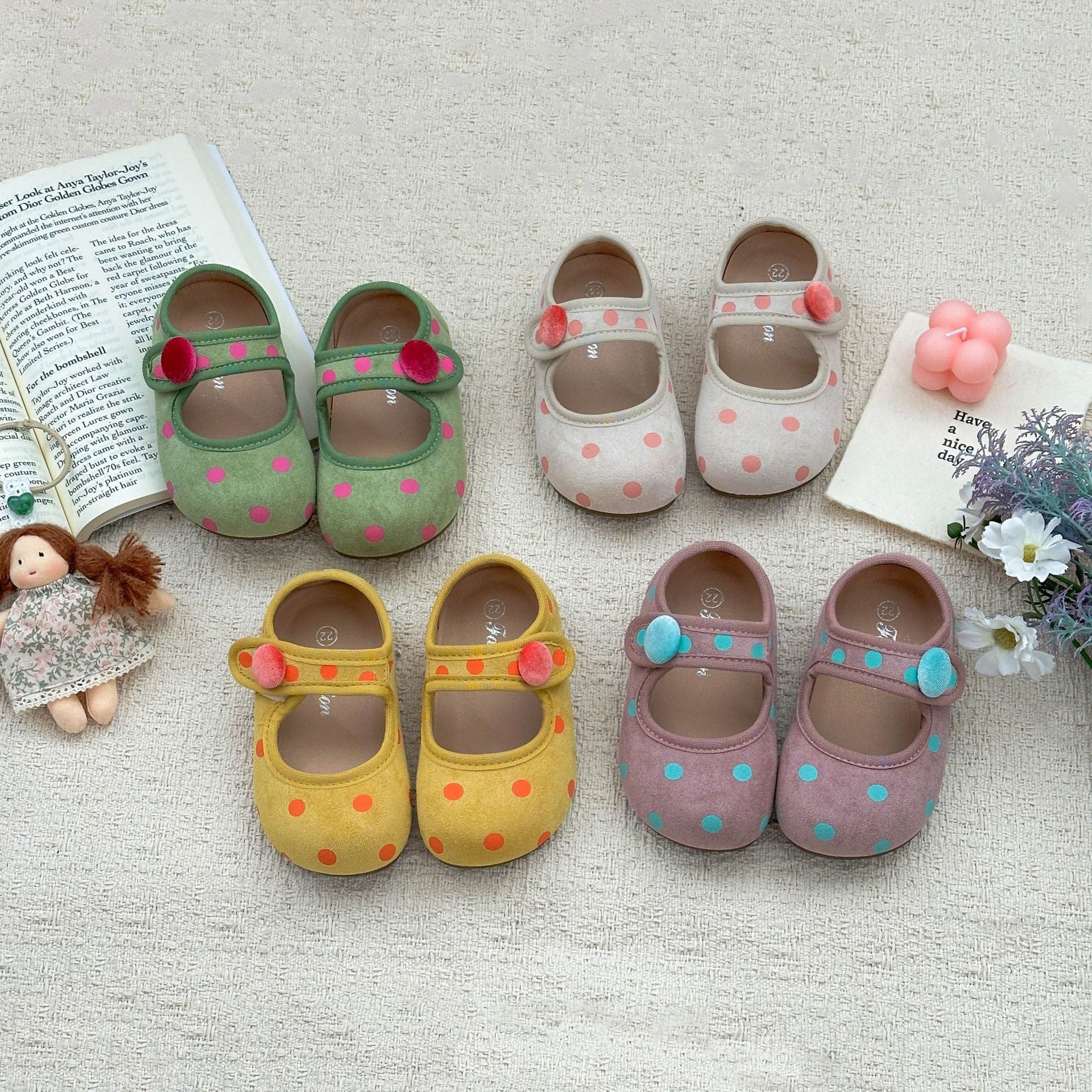 Niñas de dopamina ondulación de zapatos de soja suave primavera 2026 nuevo estilo casual versátil anti-deslizante princesa zapatos solos