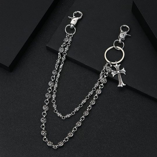 European and American Fashion Cool Dark Style Crowdo Element Bag Hanging Chain Sword Round Bead Cross Waist Chain Jeans Trendy