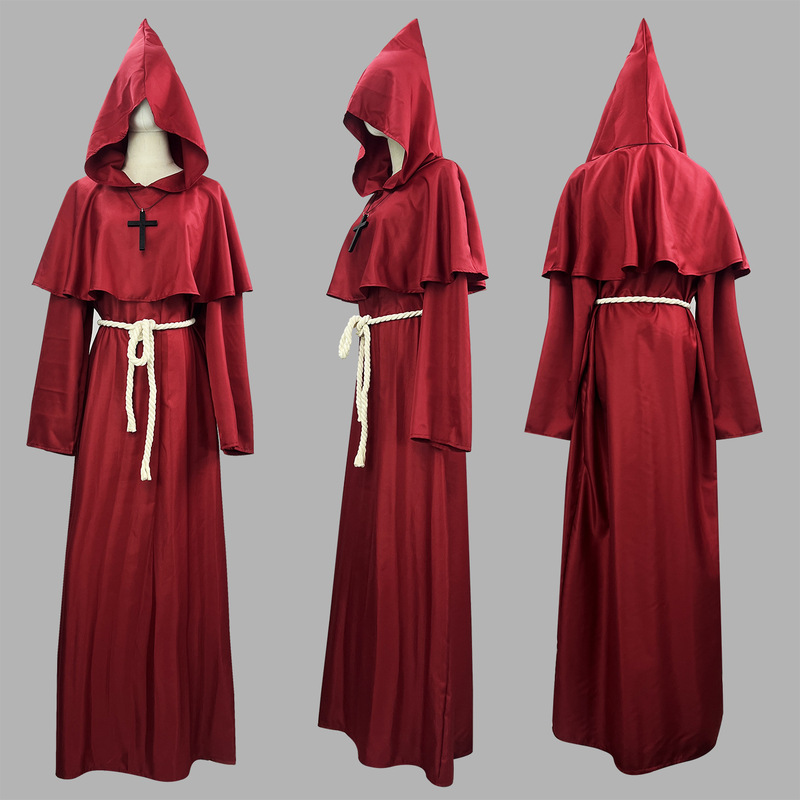 ハロウィンコスプレ衣装中世僧侶服修道院ローブウィザード服司祭服 COS 衣装ステージ服|undefined