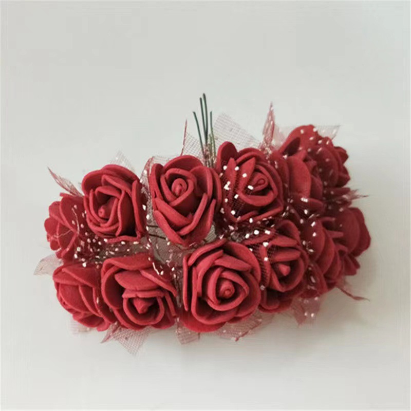 Suministro 2,5 cm PE flor caja de dulces con accesorios de hilo de espuma flor multicolor DIY Garland material flor Accesorios