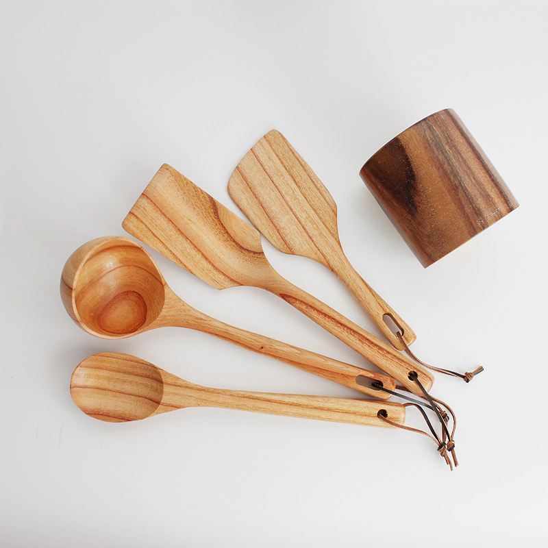 Espátula pequeña espátula de madera utensilios de cocina cuchara de madera cuchara de agua grande pizza pala teppanyaki espátula de madera ensalada cuchara mezcladora traje