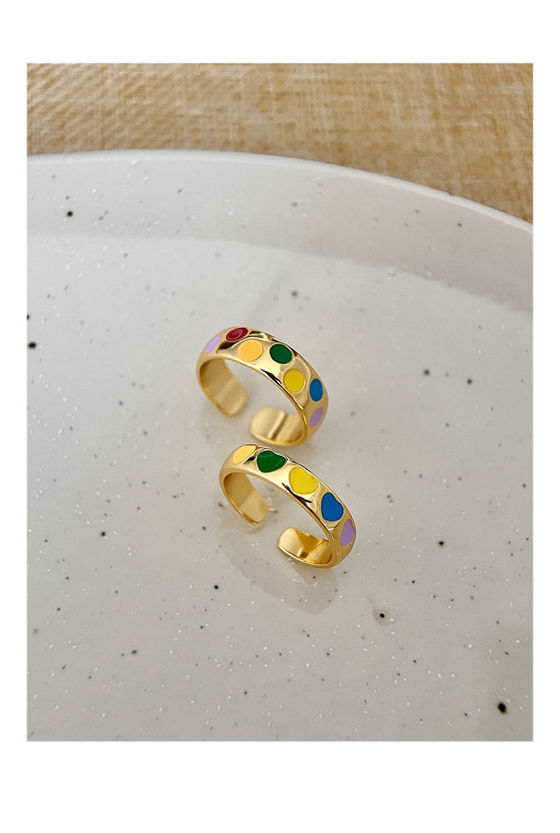 Fashion Round Heart Shape Sterling Silver Plating Open Ring 1 Piece